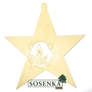 Gwiazda GIGA ze sklejki zawieszka 33cm
