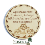 Magnes z grawerem, Sowa z sówkami, ze sklejki, na Dzień Nauczyciela 