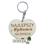 Breloczek serce, z grawerem, na Dzień Nauczyciela, Najlepszy Wychowawca ze sklejki  