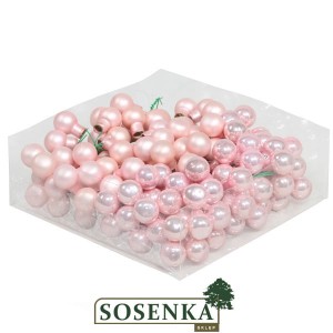 Bombki szklane PINK BABY MATOWO-BŁYSZCZĄCE 2cm/36szt 