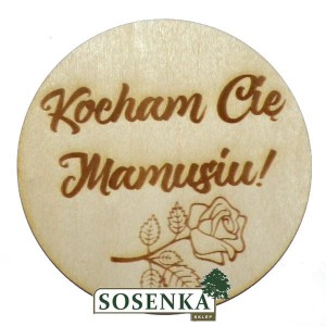 Podkładka pod kubek z grawerem KOCHAM CIĘ MAMUSIU