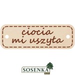 Dekor - zawieszka ozdobna CIOCIA MI USZYŁA 50szt  KOMPLET        