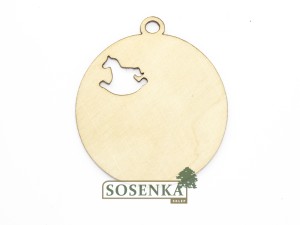 Zawieszka bombka ze sklejki mała nr 12 KONIK NA BI