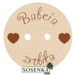 Guzik ozdobny  Babcia zrobiła duży 1szt 