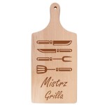 Drewniana deska do krojenia, dla Taty "Mistrz Grilla" - DUŻA