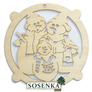 Bombka ażurowa bałwan z rodziną