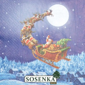 Serwetka zaprzęg Mikołaja