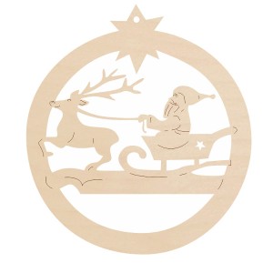 Bombka ażurowa nr 13 MIKOŁAJ NA SANIACH