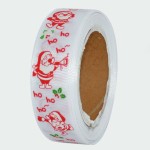 Tasiemka rypsowa BIAŁA z nadrukiem HO HO HO MIKOŁAJ 25mm/9mb