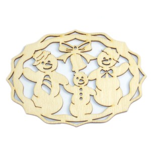 Bombka ażurowa bałwanek rodzinka 2 owalna