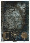 Papier ryżowy A4 R1707 zegar słoneczny