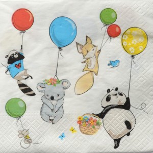 Serwetka zwierzątka urodzinowe