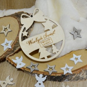 Bombka z logo, grawerowana 1szt