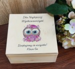 Drewniane pudełko 17cm na Dzień Nauczyciela z nadukiem uv DUŻO WZORÓW 