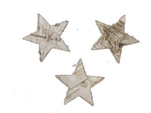 Gwiazdki z kory brzozy 4cm pudełko 72szt.