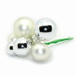 Bombki szklane MIX ROZMIARÓW SREBRNE METALIK I PERŁA 2CM/2,5CM/3CM, na druciku  