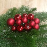 Bombki szklane MIX ROZMIARÓW CZERWONE METALIK I PERŁA 2CM/2,5CM/3CM, na druciku  