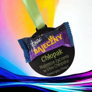 Prezent na Dzień Chłopaka, medal na cukierek bajeczny