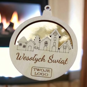 Bombka z logo, grawerowana, lustrzana 1szt   