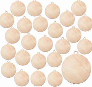 BOMBKA zawieszka ze sklejki pełna do ozdabiania 8cm ZESTAW 25szt.