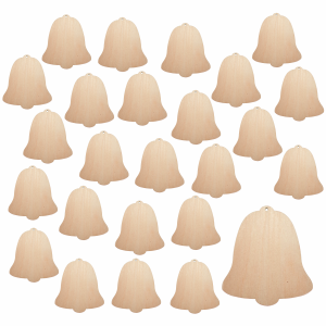 Dzwonek zawieszka ze sklejki pełny do ozdabiania 8cm ZESTAW 25szt.