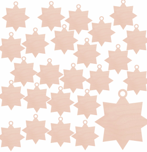 Gwiazdka zawieszka ze sklejki pełna do ozdabiania 10cm ZESTAW 25szt. 
