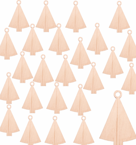 Choinka zawieszka ze sklejki pełna do ozdabiania 10cm ZESTAW 25szt. 