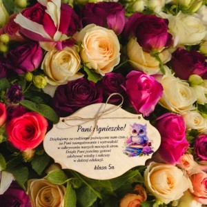 Szyld zawieszka z nadrukiem uv personalizacja zakończenie roku nauczyciel