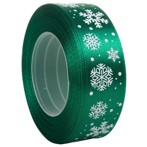 Tasiemka śnieżynki 25mm zielona.jpg