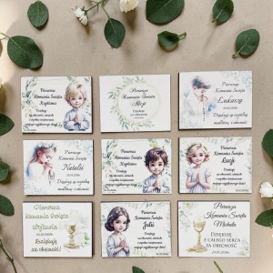 Magnes Komunijny – Podziękowanie dla Gości, personalizowane, Duży wybór wzorów