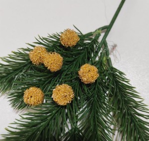 MINI kuleczki ozdobne z drutu ZŁOTE 1,6cm/6szt.