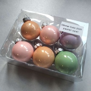 Bombki szklane z zawieszką 3,5cm/6szt BOX PASTELE