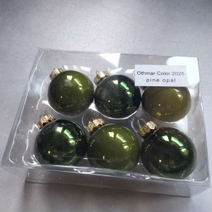 Bombki szklane z zawieszką 3,5cm/6szt BOX SOSNOWA ZIELEŃ