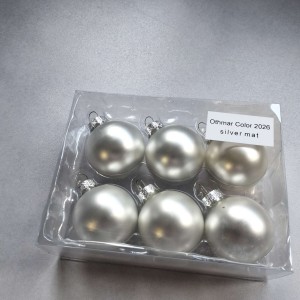 Bombki szklane z zawieszką 3,5cm/6szt BOX BIAŁE PERŁOWE