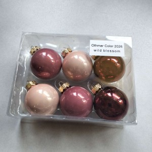 Bombki szklane z zawieszką 3,5cm/6szt BOX DZIKI KWIAT