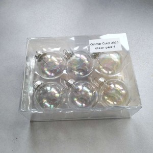 Bombki szklane z zawieszką 3,5cm/6szt BOX BAŃKA MYDLANA