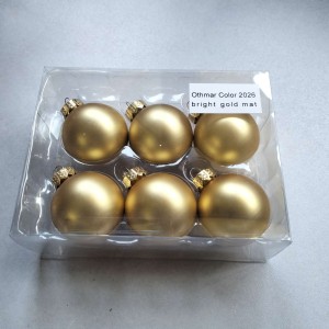Bombki szklane z zawieszką 3,5cm/6szt BOX ZŁOTY MATOWY