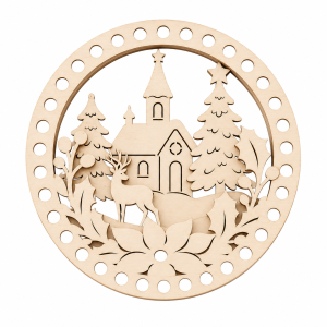 Baza do koszyka 3D RÓŻNE ROZMIARY - pokrywka koło ażurowe - zima - WZ3
