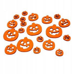 Drewniane DYNIE pomarańczowe 20szt dyńki halloween jesienne dekory scrapki
