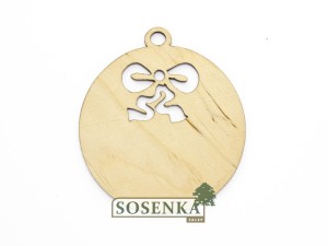 Zawieszka bombka ze sklejki mała nr 8 KOKARDKA