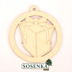 Bombka ażurowa nr 17 prezent duży z kokardą