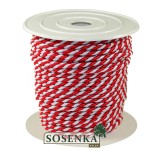 Sznurek oplatany 3,2mm/1mb BIAŁO-CZERWONY