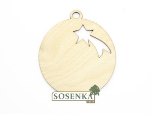 Zawieszka bombka ze sklejki mała nr 10 GWIAZDA BET