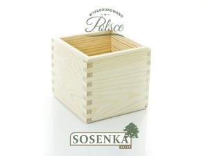 Drewniany kubek na długopisy przybornik 10cm x 10cm x 10cm