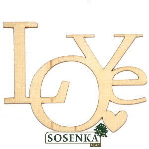 Napis love ażurowy - sklejka ozdobna 5,5cm