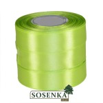 Tasiemka satynowa 25mm/32mb ZIELEŃ CYTRYNOWA 8077
