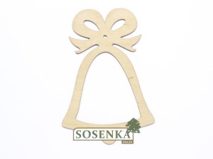 Dzwonek z kokardką ze sklejki . Decoupage