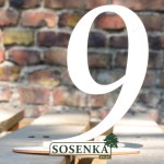 Numery stołów ze sklejki - cyfra 9 na podstawce 