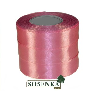 Tasiemka satynowa 25mm/32mb PĄSOWY RÓŻ 8044