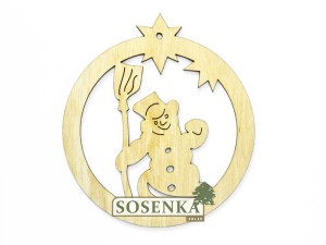 Bombka ażurowa nr 1 BAŁWAN Z MIOTŁĄ